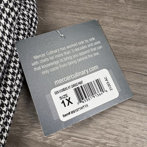Mercer Culinary Herringbone Chef's Pants Size 1X NWT Wide Leg - Picture 3 of 15